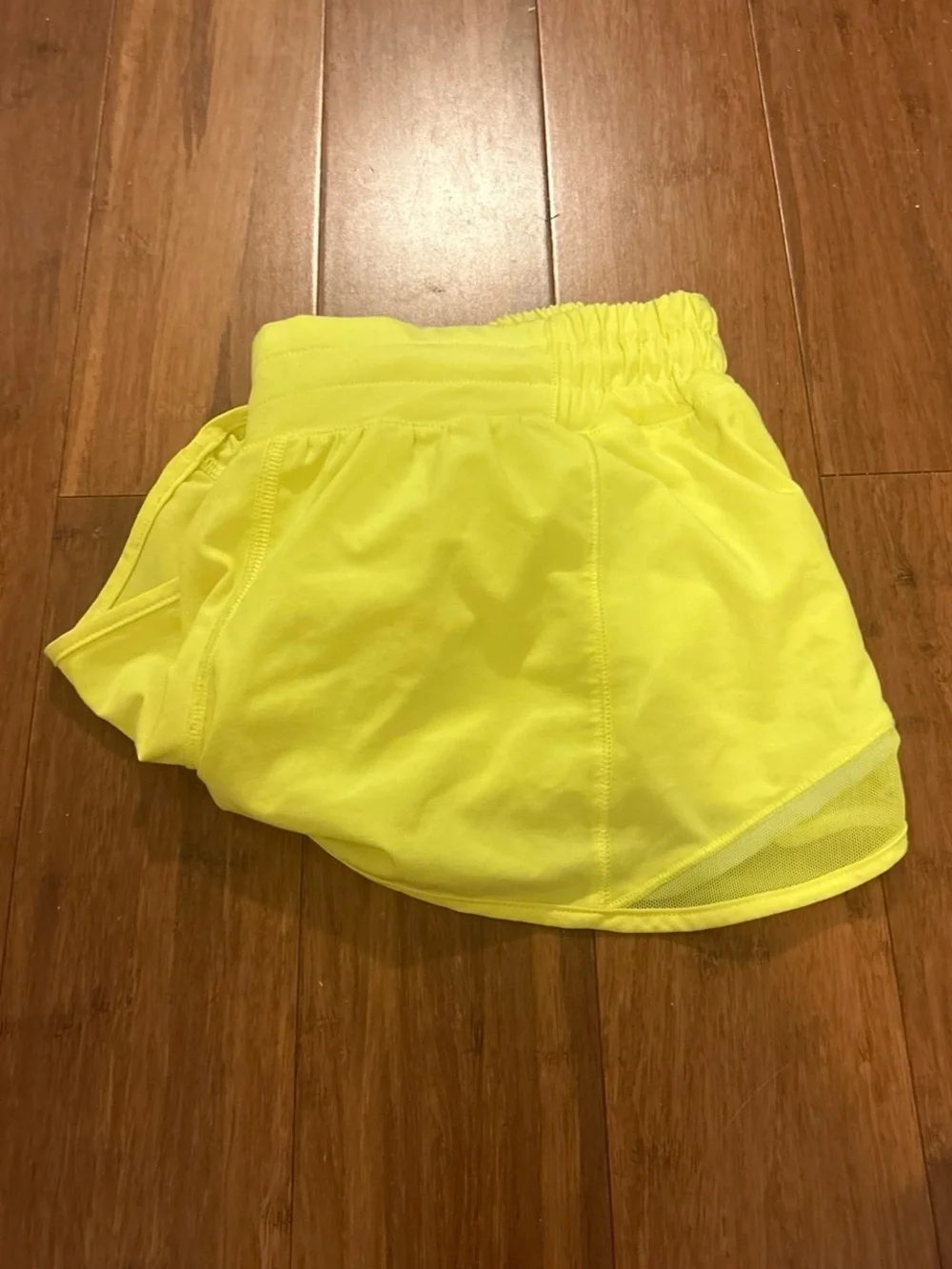 lululemon athletica Neon Yellow Hotty Hot Low Rise Shorts 2.5